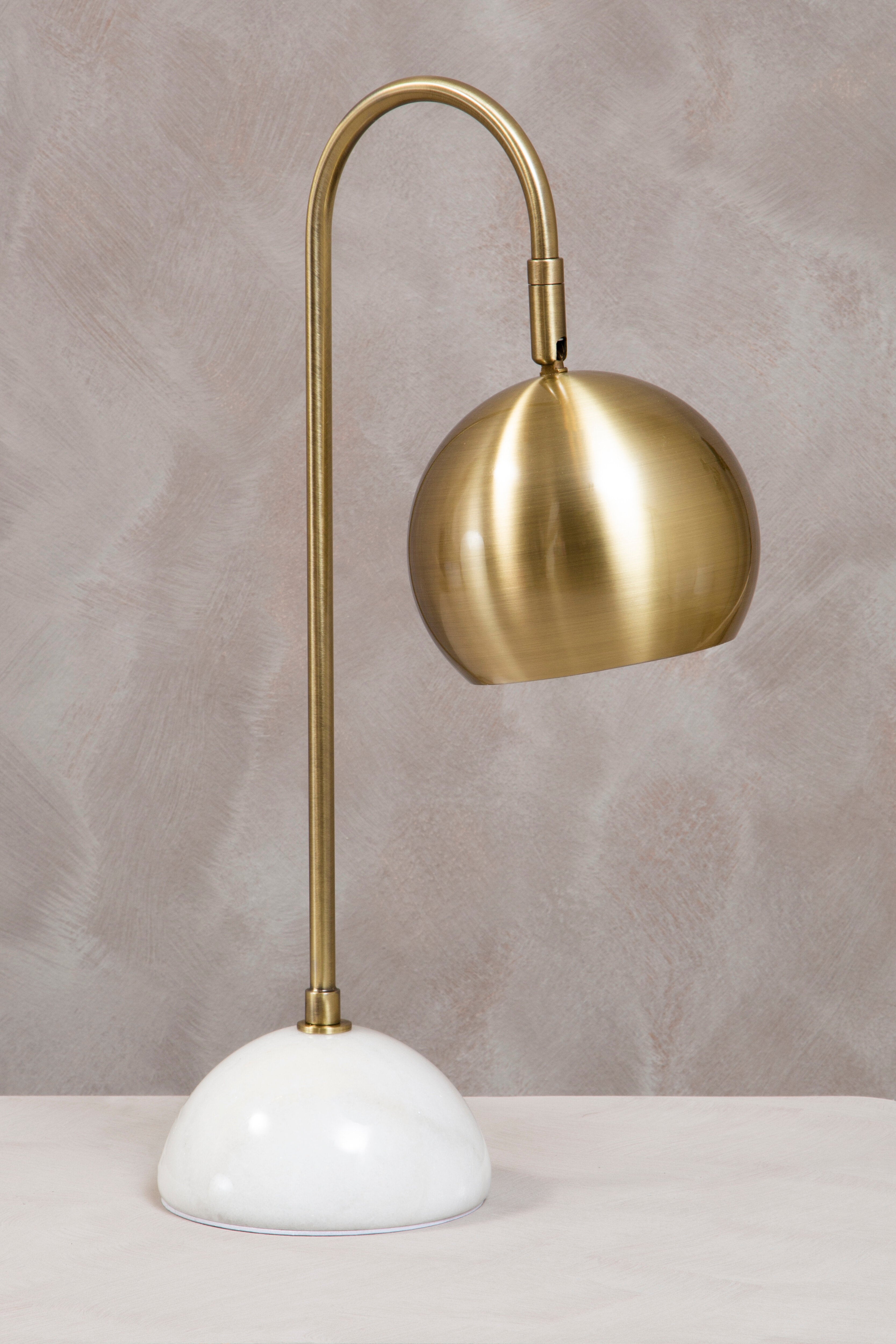 Clyde Gold Globe Shaped & White Marble Table Lamp